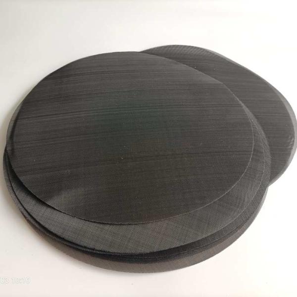 China Single Layer 10-80 mesh Black Wire Mesh Filter Discs For Rubber Oil Industry wholesale