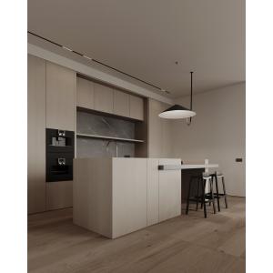 Lacquer Modern White Kitchen Cabinets Smooth And Glossy Finish Customized