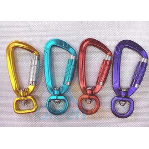 China High Security Aluminum Snap Hook Carabiner With Eyelet Multi Colours Loaded 400KG supplier