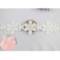 China Vintage Flower Chemical Cotton Lace Trim , Crocheted Lace Ribbon For Girl's Dress on sale