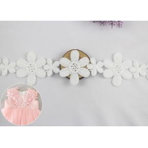 China Vintage Flower Chemical Cotton Lace Trim , Crocheted Lace Ribbon For Girl's Dress supplier