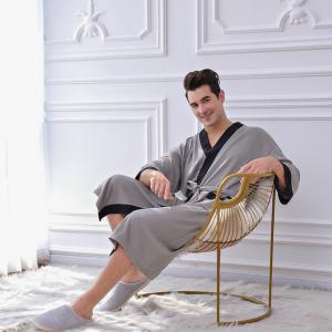 China Nightgown Bathrobe Kimono Pajamas Men'S Warm Sets Fabric Cardigan supplier