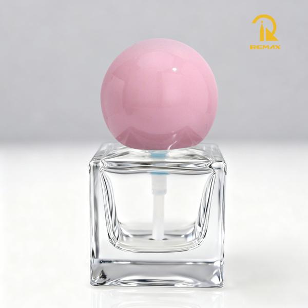 30ml Clear Square Glass Bottle for Lotion and Serum with Round Lid