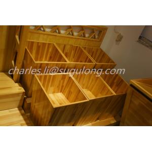 Fruit And Veg Display Units Wooden Craft Stand For Supermarket / Grocery Store