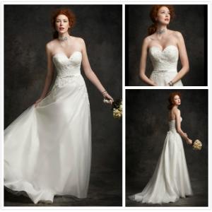 Sheath Beach wedding gown Sweetheart Bridal dress#GA2238