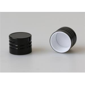 China Plastic Storage Caps For Canning Jars Black Color Ribbed 24 / 410 supplier