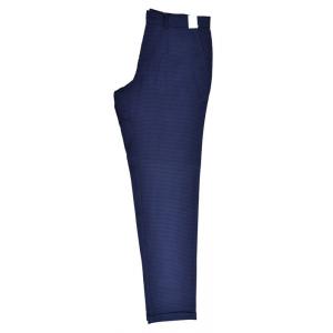 China Stylish Navy Check Men Mens Slim Fit Suit Trousers  Zip Off Long Pants Mancasual supplier
