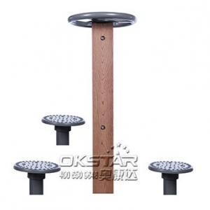 China outdoor wooden fitness equipment--WPC china supplier outdoor body exercise equipment tripe hip twister supplier