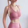 Hot Selling Yoga Fitness Wear Tank Top Nylon Mesh Gym Sports Bra with Pocket+