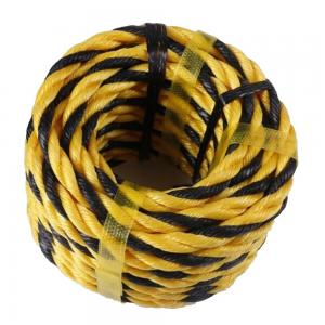 China 0-1000m Length PE Tiger Rope with High Strength in Yellow and Black 3 Strand Twisted supplier