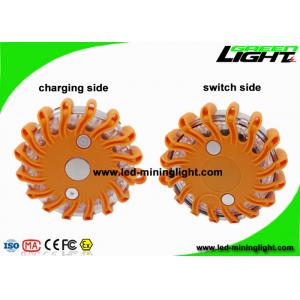 Waterproof IP65 Rechargeable Amber LED Road Flares Flashing Warning Light Roadside Flare Emergency Disc Beacon