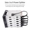 4 Pin IDE 1 To 5 SATA 15 Pin Hard Drive Power Supply Splitter Cable