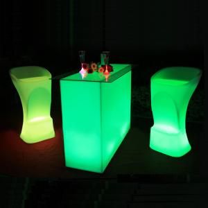 Illuminated Lighted Cocktail Tables , LED Light Up Tables For Night Club Lounge