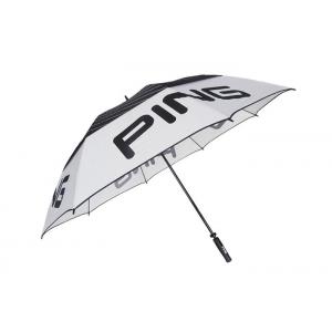 Mens Black White Windproof Golf Umbrellas Lightweight Fiberglass Frame