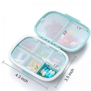 Wholesale 8 compartments pill box folding pill container weekly medicine case