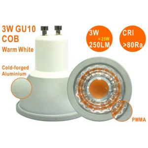 Epistar COB 3W 250LM Warm White High CRI Non-dimmable GU10 LED Spotlight