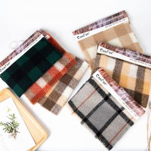 Home Textile 36F Density Plaid Jacquard Sherpa Fleece Fabric for Winter Jacket and Coat