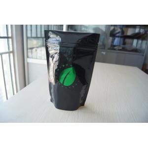 China Glossy Black Hot Stamping Aluminium Foil Pouch , k Coffee Bean Packaging supplier