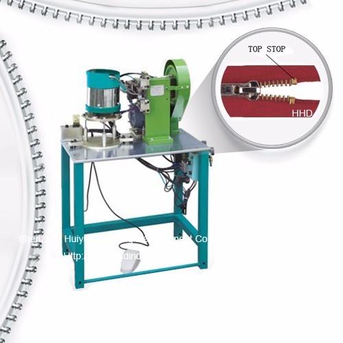 Semi Auto Metal Nylon Zipper Machine U Type Particle Single Top Stop Machine