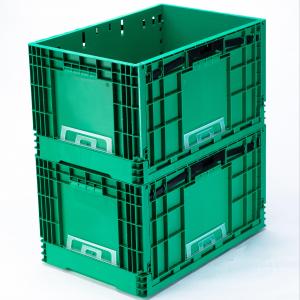 Collapsible Mesh Style Double Open Plastic Storage Box for Easy Storage and Transport