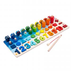 Math Fishing Educational Wooden Montessori Baby Toys 15cm