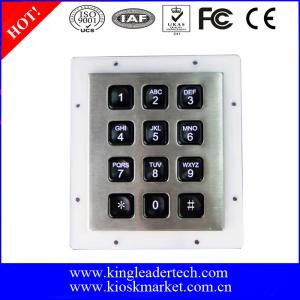 China Custom Industrial Numeric Keypad , 12 Plastic Keys Metal Keypad With Backlight supplier