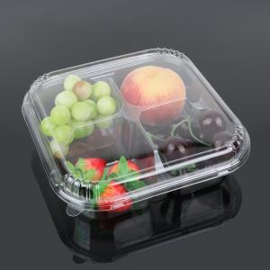 China Fruit Packaging 5cm Disposable Plastic Food Box With Divider supplier