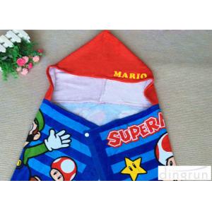 China Plain Style Poncho Swimming Towels , Childrens Hooded Beach Towels Various Size supplier