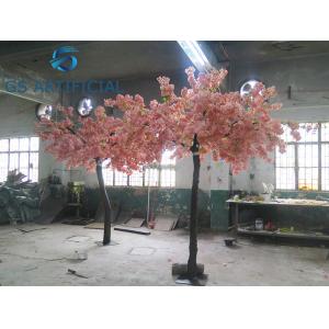 China Realistic Artificial Blossom Tree Potted Silk Flowers / Cherry Blossom Fake Plant supplier