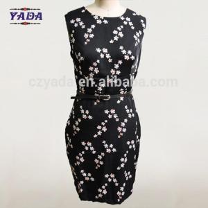 China Ladies little flower print new style elegant casual europe slim sexy mature dress clothes women for sale supplier