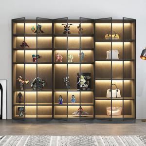 Modern Light Living Room Furniture Wine Cabinet Display Stainless Steel