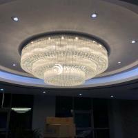 China Customization Large 3 Tier Crystal Chandelier Flush Mount Dining Room Light on sale