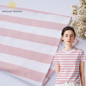 Pure Cotton Breathable Jersey Absorbent Striped Material Fabric For T Shirt