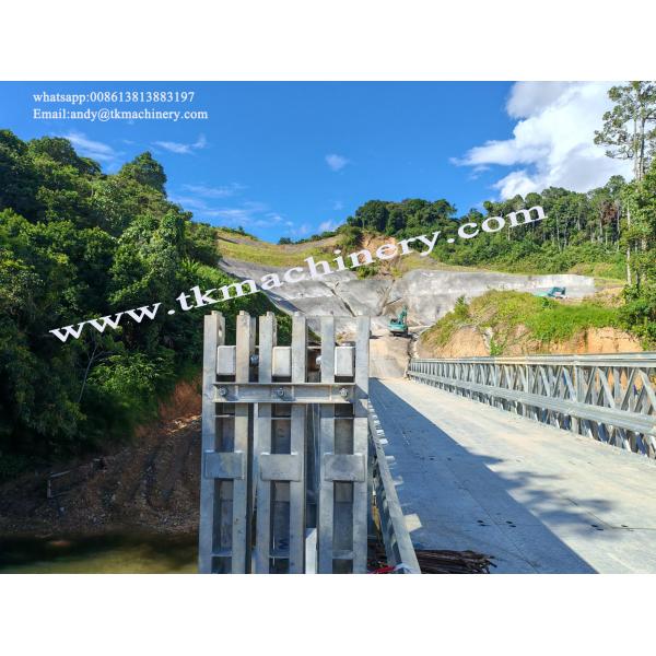 ZB200 Steel Bridge Single Span 42.672m，HA+20HB Load, Mabey Bridge , Heavy Load Long Span 4.2m Width