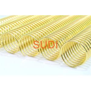 China Gold Single Steel Spiral Binding Coils With Electroplated Finish 1/4 Inch supplier