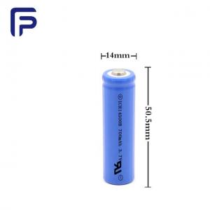 14500B 3.7 Volt Lithium Ion Battery , 700mAh Rechargeable Battery PVC Material