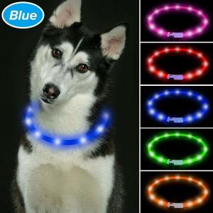 China TPU Cuttable LED Dog Collar USB Rechargeable , LED Reflective Dog Collar 6 Colors Available supplier