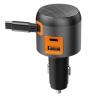China 60W Car Charger With Retractable Cable - Built-in Smart IC Protection, Fast Charging For All USB-C Devices wholesale