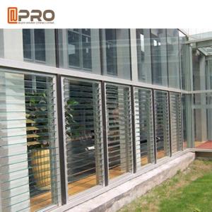 China Vertical Open Glass Panel Aluminium Louver Window Architectural Exterior Sun Shade supplier