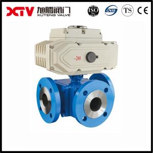 China Floating Structure 3 Way Ball Valve With F304 Stem Material And Electric Actuator supplier