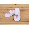 China Logo Printed White Color Disposable Hotel Slippers For Womens / Mens / Kids wholesale