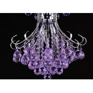 Energy Saving 110V 9.5KG Purple Color 400*420mm Crystal Candle Chandelier