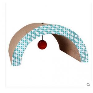 China Arch Shaped Cardboard Cat Scratcher SGS , Cardboard Scratching Pad With Cat Toys supplier