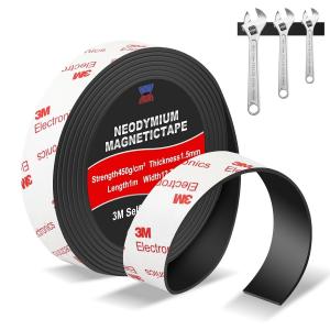 Flexible Neodymium Magnet Tape Strips Roll With Strong 3M Adhesive Backing For Wall DIY