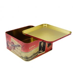 China Rectangular Shape Candle Cake Cookies Tin Box Moisture Poof supplier