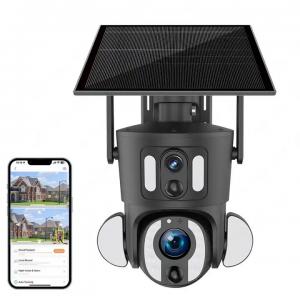 Dual Lens Solar Wifi Intelligent Camera With 9W Solar Panel 5-40M IR Distance