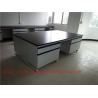 China 3750 mm Wood Frame Blue / White Science Lab Testing Tables Furniture For High School Lab wholesale