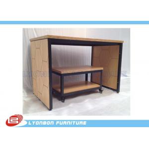 China Eco Friendly Durable MDF Metal Display Tables With LOGO Sticker ISO Certificate supplier