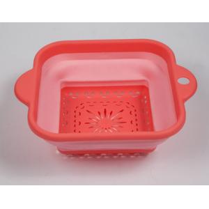 FBAB3078 for wholesales square shape with smile face collapsible colander