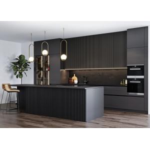 5m Blum Black Modern Design Modular Kitchen Cabinets With Wall Cabinet Wine Rack